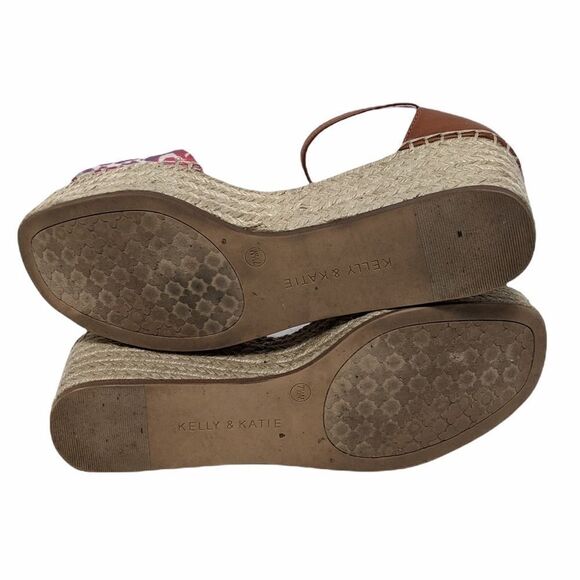 KELLY & KATIE Fedrick Wedge Espadrille Sandals 7.5 - Picture 5 of 9